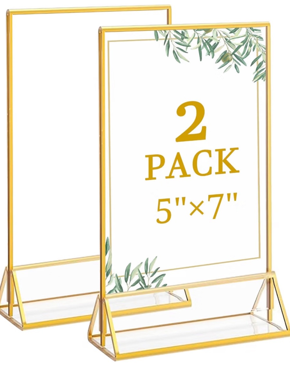 2 Clear Acrylic Double Sided Picture Frame Stand Premium Photo Display Holders